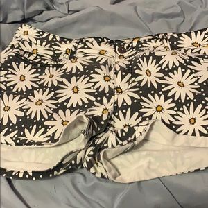Floral jean shorts
